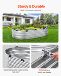 Galvanized Raised Garden Bed 4x2x1ft Metal Planter Box Silver
