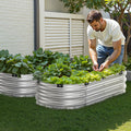 Galvanized Raised Garden Bed 4x2x1ft Metal Planter Box Silver