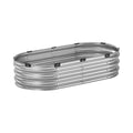 Galvanized Raised Garden Bed 4x2x1ft Metal Planter Box Silver