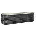 Metal Raised Garden Bed 2.4x0.6x0.6m Oval Galvanized Dark Gray