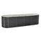 Metal Raised Garden Bed 2.4x0.6x0.6m Oval Galvanized Dark Gray