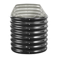 Metal Raised Garden Bed 2.4x0.6x0.6m Oval Galvanized Dark Gray