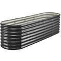 Metal Raised Garden Bed 2.4x0.6x0.6m Oval Galvanized Dark Gray
