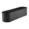 Metal Raised Garden Bed, 8 x 2 x 2 ft Outdoor Galvanized Planter Box, with Open Bottom, Large Oval Planter Raised Bed for Gardening Vegetables, Flowers, Herbs, and Succulent Plants, Dark Gray