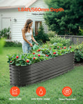 Metal Raised Garden Bed 8x2x2ft Galvanized Planter Box Dark Gray