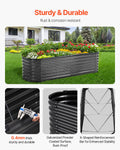 Metal Raised Garden Bed 8x2x2ft Galvanized Planter Box Dark Gray