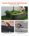 Metal Raised Garden Bed 8x2x2ft Galvanized Planter Box Dark Gray