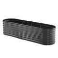 Metal Raised Garden Bed 8x2x2ft Galvanized Planter Box Dark Gray