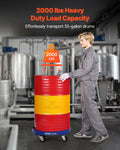 55 Gallon Drum Dolly 2000kg 4 Wheel Barrel Cart Caddy