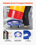 55 Gallon Drum Dolly 2000kg 4 Wheel Barrel Cart Caddy