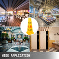 6x Yellow Wet Floor Safety Cones 66cm Bilingual Caution Signs Indoor Outdoor
