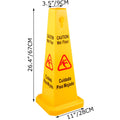 6x Yellow Wet Floor Safety Cones 66cm Bilingual Caution Signs Indoor Outdoor