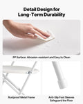 4 Pack Folding Chairs White Plastic Heavy Duty Metal Frame Stackable
