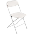 4 Pack Folding Chairs White Plastic Heavy Duty Metal Frame Stackable