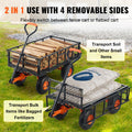 Garden Dump Cart Metal 399kg Capacity 2-in-1 Handle Wheelbarrow