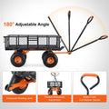 Garden Dump Cart Metal 399kg Capacity 2-in-1 Handle Wheelbarrow