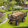Garden Dump Cart Metal 399kg Capacity 2-in-1 Handle Wheelbarrow