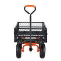 Garden Dump Cart Metal 399kg Capacity 2-in-1 Handle Wheelbarrow