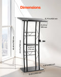 Podium Stand 1180mm Metal Lectern Curved Open Storage Book Stopper