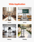Podium Stand 1180mm Metal Lectern Curved Open Storage Book Stopper