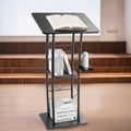Podium Stand 1180mm Metal Lectern Curved Open Storage Book Stopper
