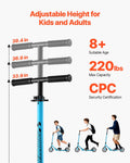Kick Scooter 2-Wheel Foldable Adjustable Height 99.8kg Blue Black