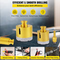 Diamond Hole Saw Kit 7pcs 15-68mm Tile Ceramic Marble Vacuum Brazed