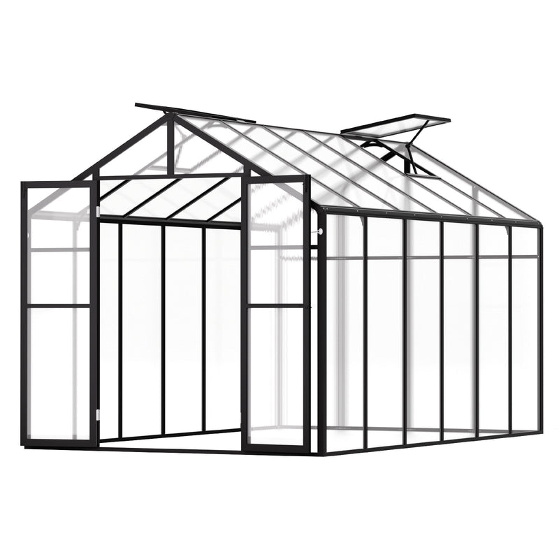 Polycarbonate Greenhouse 8x12ft Walk-in Garden Shed