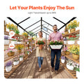 Polycarbonate Greenhouse 8x12ft Walk-in Garden Shed