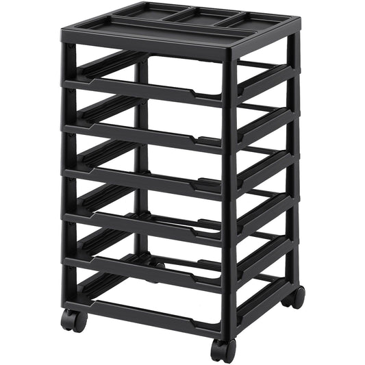 Scrapbook Rolling Storage Cart 6-Tier Black Craft Organizer