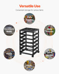 Scrapbook Rolling Storage Cart 6-Tier Black Craft Organizer