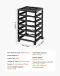 Scrapbook Rolling Storage Cart 6-Tier Black Craft Organizer