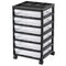 VEVOR Scrapbook Rolling Storage Cart 6-Tier Black 6 Clear Cases