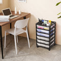 VEVOR Scrapbook Rolling Storage Cart 6-Tier Black 6 Clear Cases