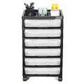 VEVOR Scrapbook Rolling Storage Cart 6-Tier Black 6 Clear Cases