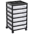 VEVOR Scrapbook Rolling Storage Cart 6-Tier Black 6 Clear Cases