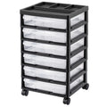 VEVOR Scrapbook Rolling Storage Cart 6-Tier Black 6 Clear Cases