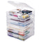 Scrapbook Paper Storage 6 Pack Clear Plastic Stackable Box
