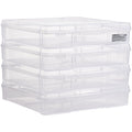 Scrapbook Paper Storage 4 Pack Stackable Clear Plastic Boxes