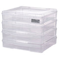 Scrapbook Paper Storage 4 Pack Stackable Clear Plastic Boxes