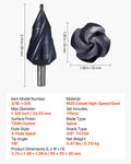 Step Drill Bit 4.76-34.93mm TiAlN Cobalt HSS Metal Stainless Steel