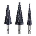 Step Drill Bit Set 3.2-22.2mm 3pc TiAlN Cobalt HSS Metal Steel