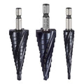 Step Drill Bit Set 3.2-22.2mm 3pc TiAlN Cobalt HSS Metal Steel
