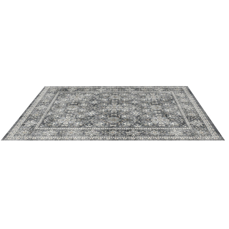Area Rug, 2438.4x3048 mm Large Washable Rug, Non-Slip Tear-Resistant Soft Carpet, Pet & Child Friendly Vintage Area Rugs, Indoor Mat for Bedroom, Living Room, Kids Room, Entryway, Office, Gray