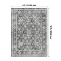 Area Rug, 2438.4x3048 mm Large Washable Rug, Non-Slip Tear-Resistant Soft Carpet, Pet & Child Friendly Vintage Area Rugs, Indoor Mat for Bedroom, Living Room, Kids Room, Entryway, Office, Gray
