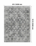 Area Rug 2400x3000mm Large Washable Non-Slip Grey Carpet