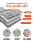 Area Rug 2400x3000mm Large Washable Non-Slip Grey Carpet