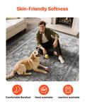 Area Rug 2400x3000mm Large Washable Non-Slip Grey Carpet