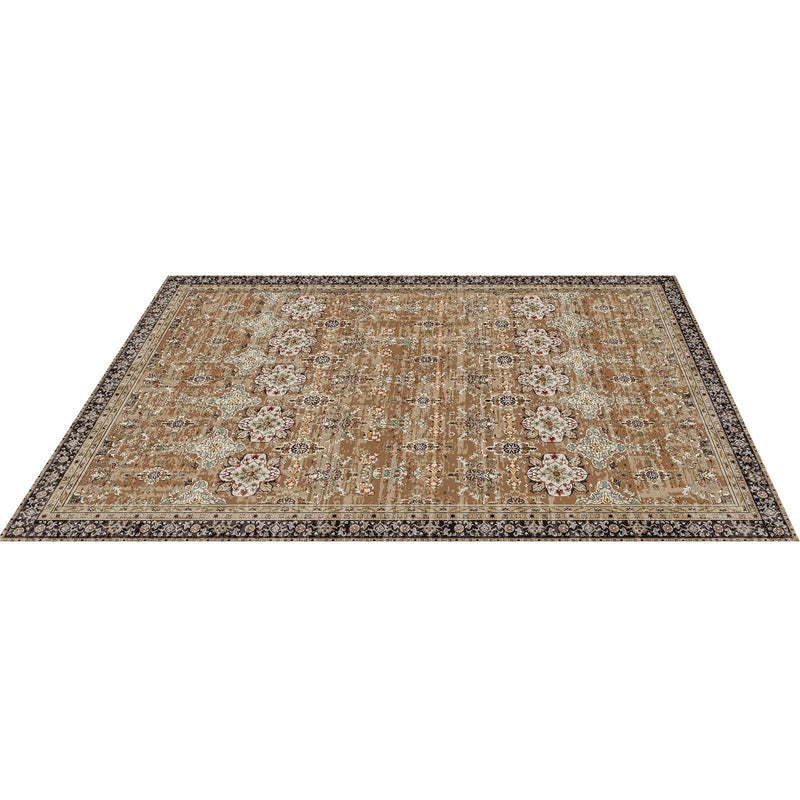 Area Rug 2438x3048mm Large Washable Non-Slip Brown Green