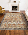 Area Rug 2438x3048mm Large Washable Non-Slip Brown Green